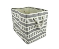 DII gewebtem Papier strukturiert Aufbewahrungskorb, zusammenklappbar und praktisch für Büro, Schlafzimmer, Schrank, Spielzeug, Wäsche – Groß, Grau gestreift, Gray Urban Stripe, Large