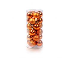 Unbekannt LW 24 Stück Weihnachtskugeln Ornamente Weihnachtsbäume Hochzeit Party Dekoration Fenster Verkleidungen Weihnachtsbaum Deko Ball 4cm Orange