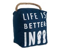Pavilion Gift Company Offene Tür Decor – Life is Better in Flip Flops Strand Decor Navy Blau Tür Stopper mit Griff