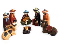 NOVICA 442.120 cm Born to Ayacucho Keramik Krippe Figur