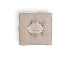 Soleil docre Esprit de Famille Bodenkissen, Baumwolle, Ecru, 40 x 40 x 8 cm