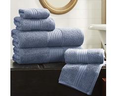 Amrapur Overseas Hydro Soft Handtuch-Set, 600 g/m², Blau, 6-teilig