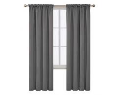 Deconovo Verdunkelungsvorhänge für Esszimmer, 106,7 x 249,3 cm, Hellgrau