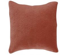 HiEnd Accents Kissenbezug, Baumwolle, gesteppt, Samt 27 x 27 (Euro) Lachs