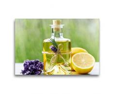 Calvendo Premium Textil-Leinwand 75 cm x 50 cm quer, Duftendes Lavendel-Zitronenöl | Wandbild, Bild auf Keilrahmen, Fertigbild auf echter Leinwand, Leinwanddruck: Gesunde Küche Lifestyle Lifestyle