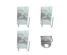 MOFA EMBOSS Klebehaken 304 Edelstahl Handtuchhaken gebürstet Heavy Duty Wandhaken Kleber Kleiderbügel für Schlüssel, Robe, Zuhause, Badezimmer, Küche, Taschen Four Piece Suit