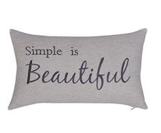 EURASIA DECOR DecorHouzz Kissenbezug, Landhausstil, Bestickt, für Hauseinweihung, Gastveranda, Hochzeit, Jahrestag 12X20 Simple is Beautiful