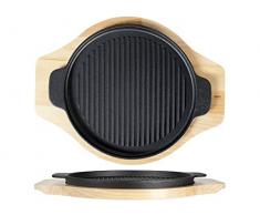 H&H 729980 Gusseisengrill, Basis Holz, 26 cm