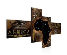 Bilder Afrika Wandbild 150 x 60 cm Vlies - Leinwand Bild XXL Format Wandbilder Wohnzimmer Wohnung Deko Kunstdrucke Braun 4 Teilig - MADE IN GERMANY - Fertig zum Aufhängen 022645c