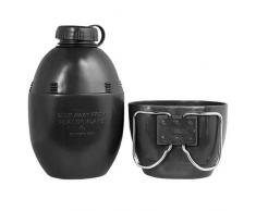 Bushcraft BCB British Army Style Wasser Flasche und Becher-Set schwarz