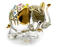 Zoo Craft handgeblasene Glasfigur, niedlicher Elefant, handgefertigt, Miniatur