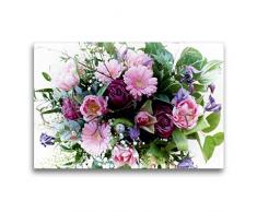 Premium Textil-Leinwand 75 x 50 cm Quer-Format Bunter Blumenstrauß | Wandbild, HD-Bild auf Keilrahmen, Fertigbild auf hochwertigem Vlies, Leinwanddruck von Martina Cross