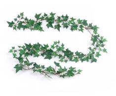 larksilk 6 English Ivy Künstlicher Efeu Ivy Kunstleder, Girlande mit 185 Fake Ivy Leaves – naturnahe Künstliche Greenery Girlande, Seide, Common, 1,8 m