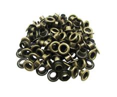 Amanaote 3,5 mm Interne Loch Tüllen Ø Bronze Ösen mit Waschmaschine selbst Unterstützung 200 Stück Sets
