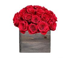 CYS EXCEL ZWCB060606 Blumentopf, quadratisch, aus Holz, Zink-Metalleinsatz, 15,2 cm, naturfarben