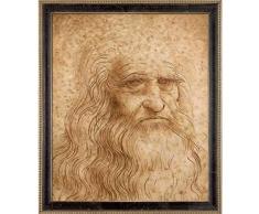 La Pastiche LDV7278-FR-8381020X24 Porträt eines Mannes in roter Kreide mit antiker Athenaeum-Kugel, gerahmt, handbemalt, 51 x 61 cm, Mehrfarbig