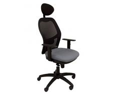 Piqueras and Crespo PIQU7 Gartenstuhl, Mesh-Gartenstuhl, Mittelgrau, mit festem Kopfteil, Einheitsgröße