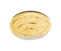 EGLO LED Deckenleuchte Pozondon, 3 flammige Deckenlampe Modern, Extravagant, Wohnzimmerlampe aus Stahl und Kunststoff, Küchenlampe, Flurlampe Decke in gold Schlagmetall-Optik, weiß