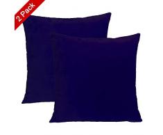 Jaoul Kissenbezug 45,7 x 45,7 cm Home Deko Kissenbezug für Bett Sofa Auto 2 pcs¦ 18 x 18 Samt, Marineblau