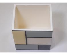 Pacific Anschlüsse Mondrian Abfallkorb, groß – Neutral Farben – lackiertem Holz