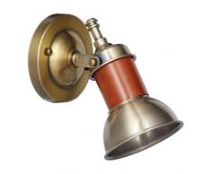 Relaxdays, braun Wandleuchte, Messing in antikem Look, neigbarer Lampenschirm, Metall, HBT 17,5 x 12 x 15 cm, maritim