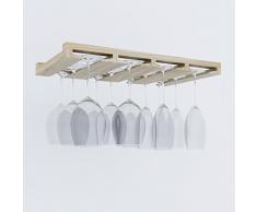 Artefakt-Design Weinglasregal, lässt stumpfe Küchen oder Bar, passt perfekt für 6-12 Gläser unter dem Schrank, einfach zu installieren mit mitgelieferten Schrauben, tolle Hängestange aus Glas natur