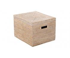 Kouboo La Jolla Box Korb, Rattan und Korbweide, Weißwäsche