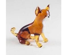 EE Glass Hund Chihuahua Glasfigur klein mundgeblasen Kunst Sammlerfiguren