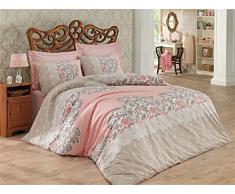 Cotton Box Bettwäsche-Set für Einzelbett, Salmon Grey White, 155 x 200 cm, 2 Einheiten