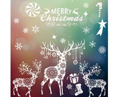 Eokeanon Fensteraufkleber, weiße Schneeflocken, abnehmbare Weihnachts-Fenster-Aufkleber für Winter-Wunderland, Weihnachten, Party-Dekorationen Weihnachts-Fensterklammern Jc820