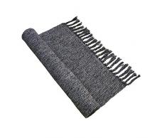 USTIDE Baumwolle, wendbar Teppich Flickenteppich mit einer Hand mit Multicolor Diele für Waschküche Küche Badezimmer Schlafzimmer dormat, baumwolle, Gray&white, 47x70