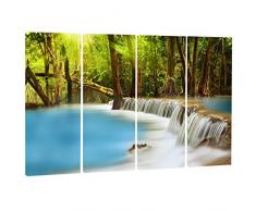 designart, Huai Mae Kamin Wasserfall L & Scape Metall Wand Kunst – mt7103, 48x28