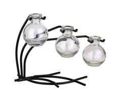 Vintage Glas Ball Blumen, Bud oder 3 verwurzelt Vase Set mit Ständer G111 klar Vase ~ Verwendung als Blume, Bud, Pflanze Starter Vase. Bunt Geschenk-Box im Lieferumfang enthalten