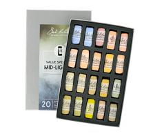 Jack Richeson Hand gerollt Weiche Pastellkreiden Spectrum: mid-Lights 4, 20-teilig