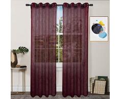 FY FIBER HOUSE Vorhänge aus Leinen, durchscheinend 54 W X 84 L burgunderfarben