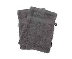 2 Waschlappen Uni grau 450 g/m2