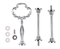 TUPWEL 1Set 3 Etagen Metall Kuchenform Ständer Halterung Fruit Kleiderbügel Krone Armaturen Hardware Snack Teller Spieß für Hochzeit Party Silber