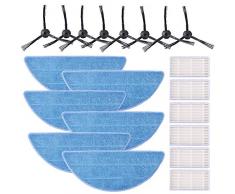 KEEPOW Zubehör-Ersatzteil-Kits für ILife V5s, V3s, V5s Pro, V3s Pro Roboter Staubsauger (8 Seitenbürsten + 6 Mop Pads + 6 Filter)