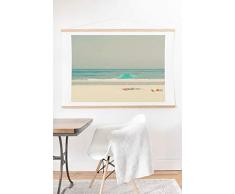 Society6 Ingrid Beddos Türkiser Strandschirm Kunstdruck und Aufhänger, 45,7 x 61 cm, neutral 18x24 neutral