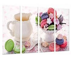 Wandbild - Dekoration von Teteria, Cafeteria, Gebäck, Macarons, 131 x 62 cm, Holzdruck - XXL Format - Kunstdruck, ref.26864