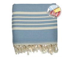 The Loomia Türkisches Handtuch, Sia Serie, 100 % Baumwolle, Größe XL X-Large blau