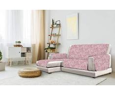 Italian Bed Linen “Glamour” rutschfest Sofa Abdeckung mit Chaise-Longue Links, Bordeaux, 190cm