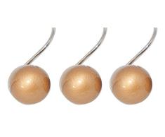 Daniel s Bath & Beyond 12-teilig rund Ball Dusche Haken, Gold, 5,1 x 3,8 cm