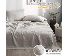 Simple&Opulence Leinenbettwäsche Set. Modern Full Embroidery Linen