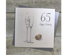 WHITE COTTON CARDS Champagnergläser 65 Happy Birthday, zum 65. Geburtstag