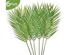 Ollain Künstliche Pflanzen Palmenblätter Imitation Grünpflanze Kunstpflanze Tropische Blätter Palme Blätter für Safariblätter Hawaiian Luau Party Suppliers 24 Palm Plants Leaves X6pcs