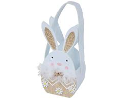 Mopec Filzkorb, Hase, goldene Ohren, 27 cm (Griff im Lieferumfang enthalten), mehrfarbig, Einheitsgröße