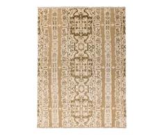 Solo Rugs Electro Fusion Teppich, niedriger Flor, handgeknüpft, 183 x 23 cm, cremefarben