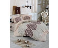 Eponj Home Bettwäsche-Set für Doppelbett 200 x 200 cm Beige Menta Claret Rosso