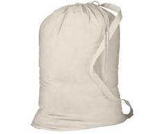 SHOPINUSA Schwere Canvas Wäschesäcke W/Schultergurt flechtgestell () S, canvas, natur, M